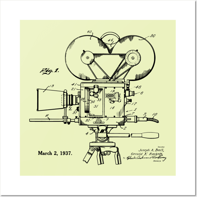 Old Movie Camera Patent Print Wall Art by MadebyDesign